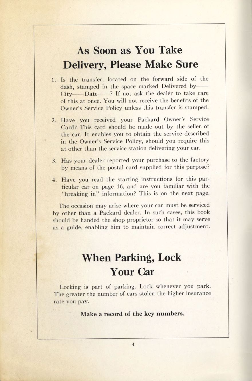 1938 Packard Super 8 and 12 Owners Manual Page 24